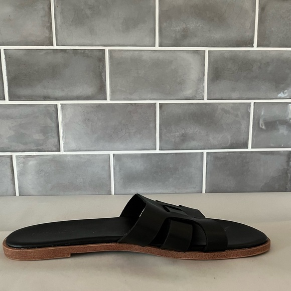 Nautica Woven Black Leather Slip on Slide Mule Sandal size Euro 40 US 9-9.5 - Picture 2 of 8